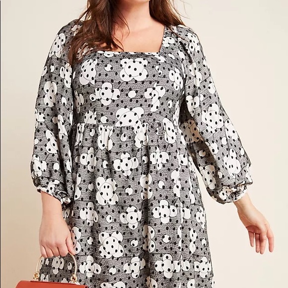 ✨ Anthropologie Jane Textured Babydoll Dress Sz 8 - Picture 4 of 7